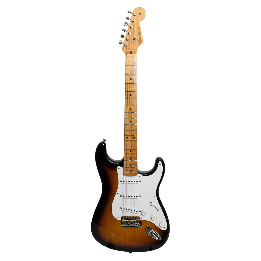Fender Custom Shop 1955 Stratocaster Journeyman Relic Akçaağaç Klavye 7,25 - 9,5 Aged 2 Ton Sunburst Elektro Gitar